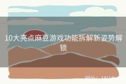 10大亮点麻豆游戏功能拆解新姿势解锁