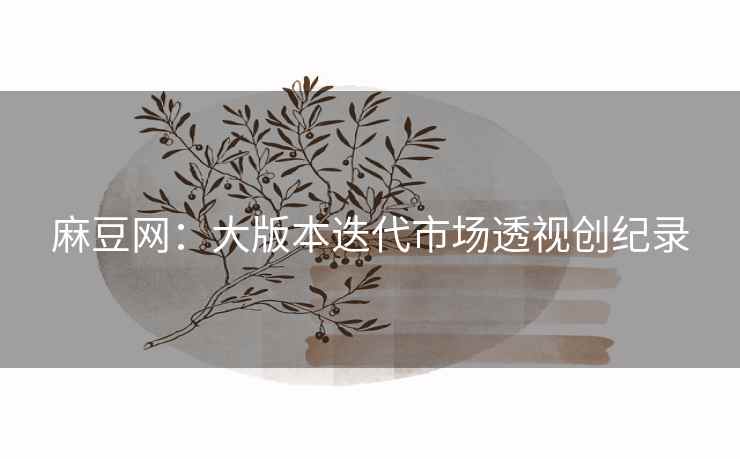 麻豆网：大版本迭代市场透视创纪录